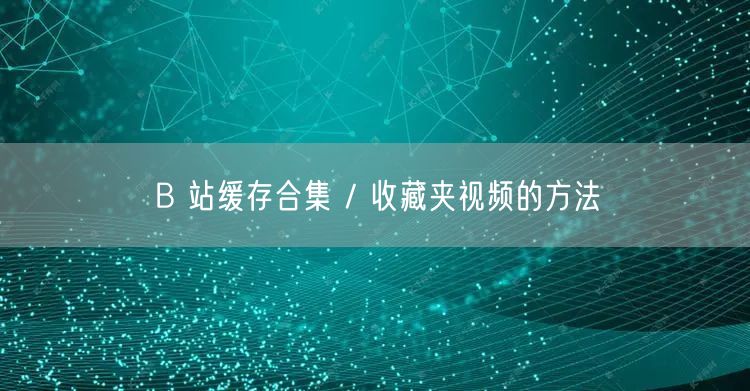 B 站缓存合集 / 收藏夹视频的方法