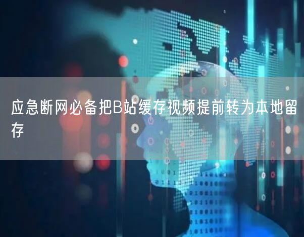 应急断网必备把B站缓存视频提前转为本地留存