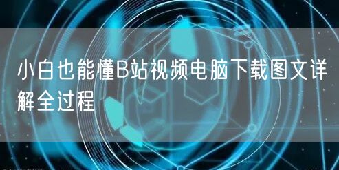 小白也能懂B站视频电脑下载图文详解全过程