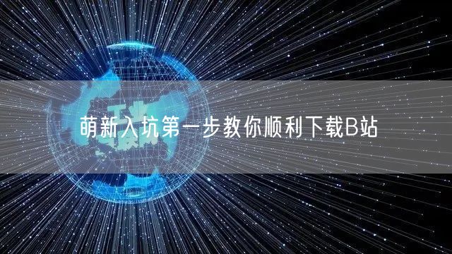 萌新入坑第一步教你顺利下载B站